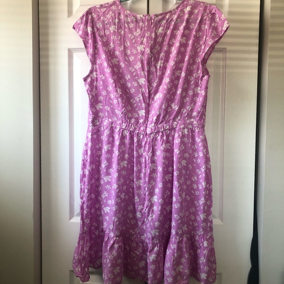 J. Crew Ruffle-front mini dress in soft rayon bubblegum floral Sz 12 J039-12 - Picture 6 of 9